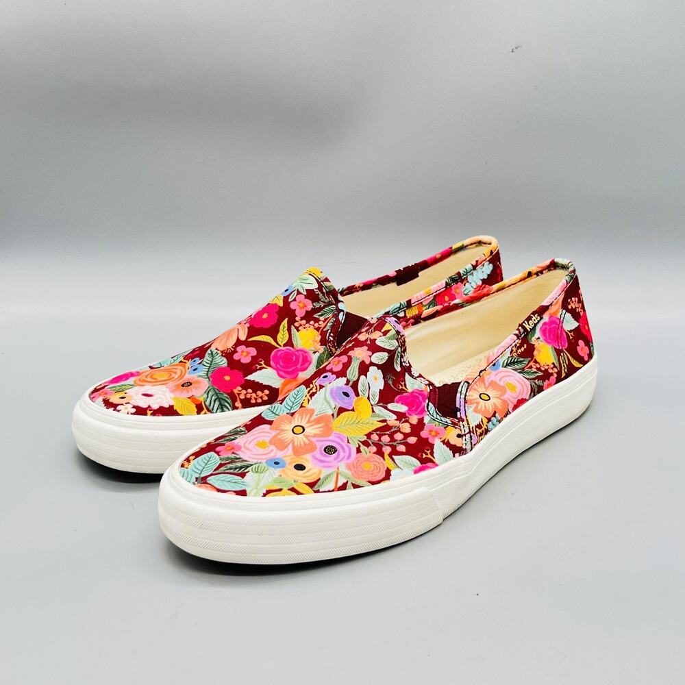 Keds Rifle Paper Co Shoes Womens 11 Multicolor Canvas Floral Slip On Sneakers - Picture 3 of 11